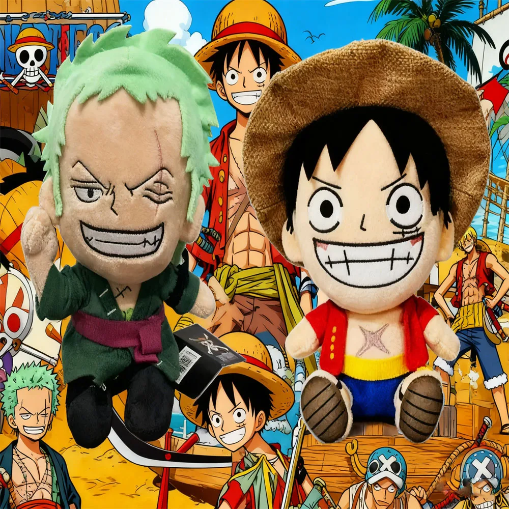 

25cm One Piece Anime Figure Zoro Luffy Chopper Plush Toys Cute Cartoon Plushie Stuffed Dolls Pendant Kids Xmas Gifts