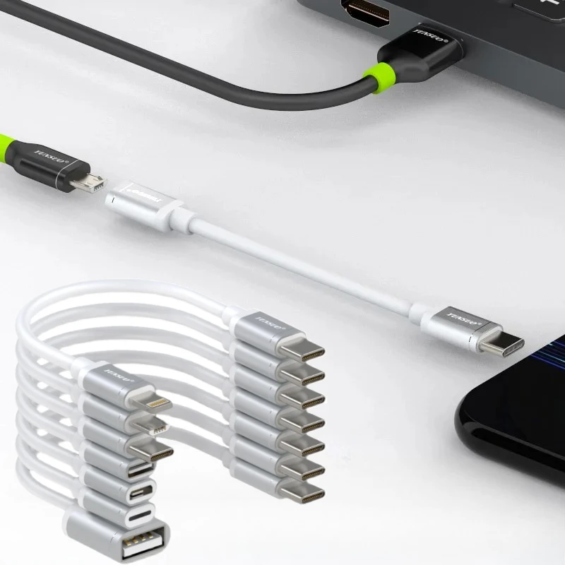 OTG Type C Extension Cord Phones Micro USB2.0 Data Charging Cable Mini OTG Quick Charging Data Cable Fast Charger 10cm 25cm 50cm