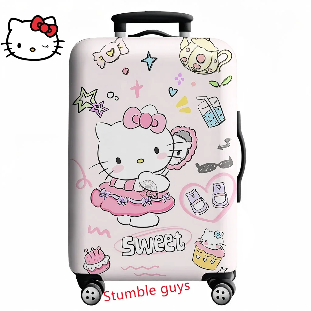 

Kawaii Hello Kitty Luggage Protector Cover Fits 18-32 Inch Suitcases Anime Travel Design