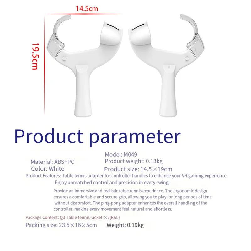【HOT】VR 탁구 패들 그립 핸들 그립 Oculus Quest 3 가상 현실 안경 탁구 VR 액세서리 재생