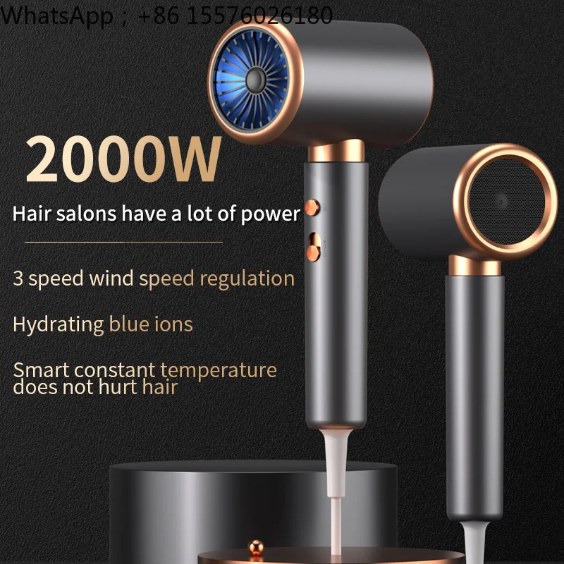Professional Hair Dryer Hot Cold Wind Air Brush Hairdryer Negative Lonic Blow Dryer Strong PowerDryer Salon Tool 2000W 5th Gear