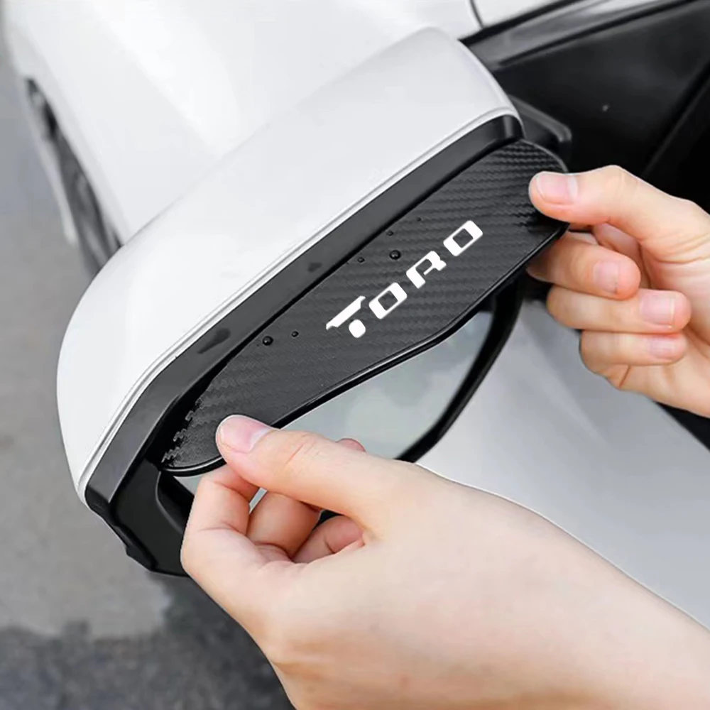 2Pcs Carbon Fiber Car Rearview Mirror Eyebrow Rain Cover for Fiat Toro logo car accessories