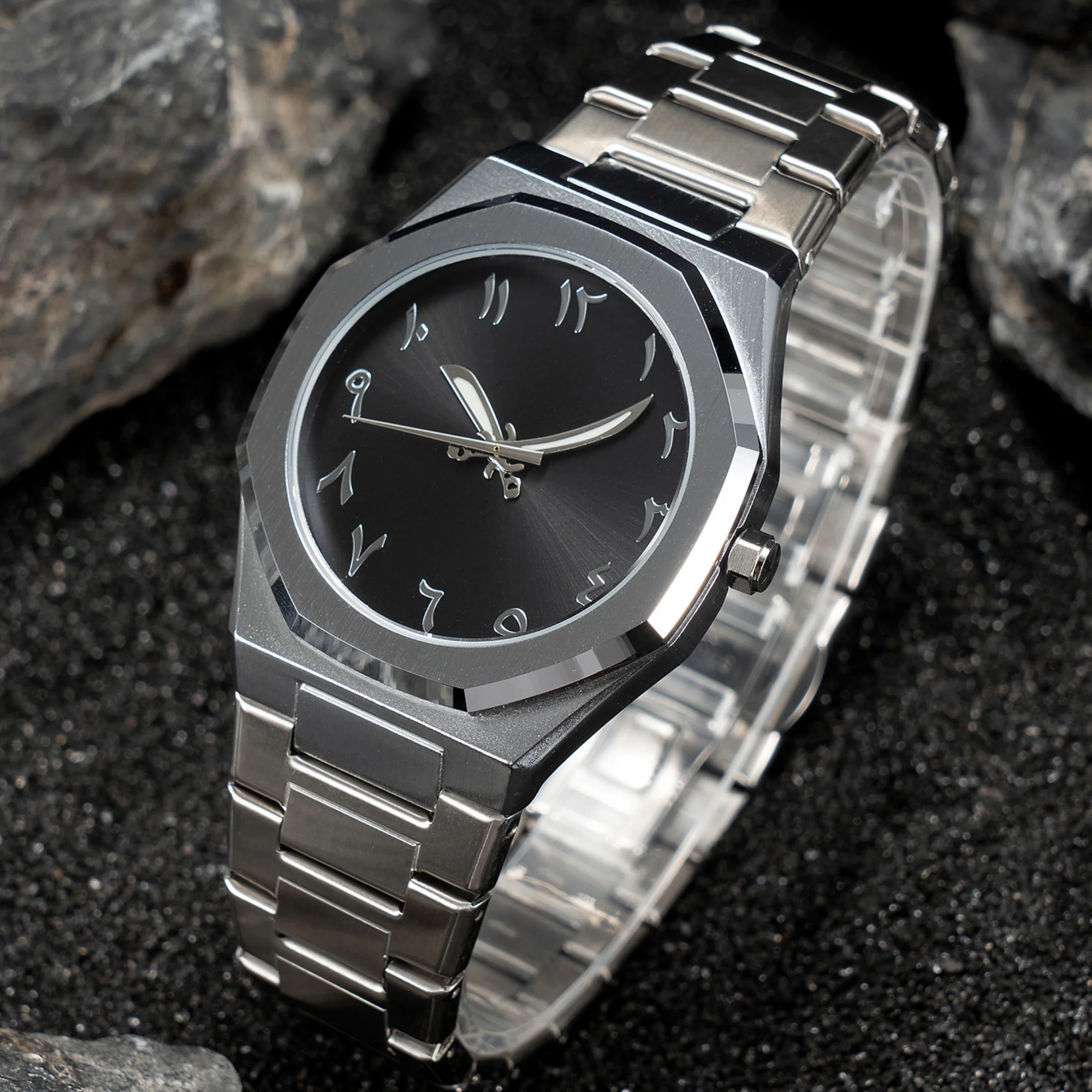 Men Octagonal Case Quartz Watch Minimalist Business Casual Male Waterproof Unique Fashion Gift For Gentlemen Daily Office