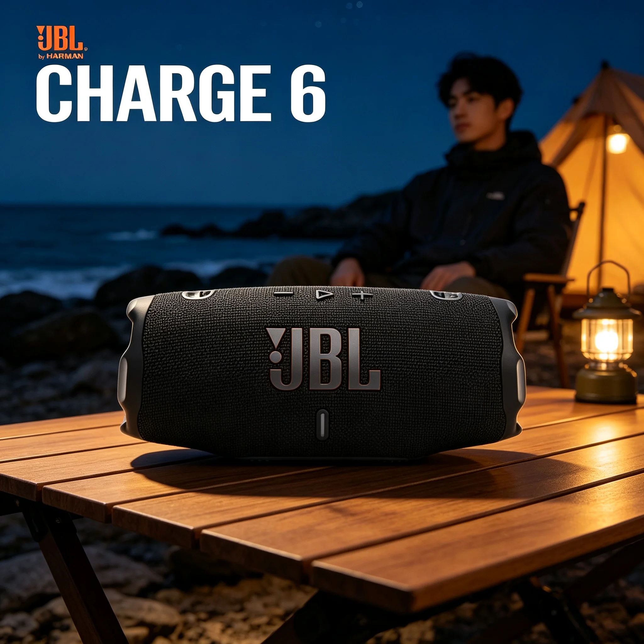 JBL CHARGE6 Rugged Wireless Speaker, AI Enhanced Sound Technology, Multiple Color Options, For Daily Leisure & Weekend Trip