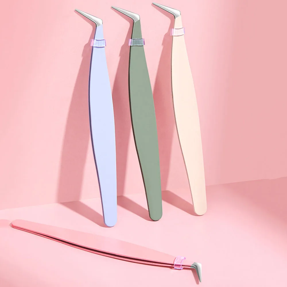 가짜 속눈썹 클립 스테인리스 스틸 핀셋 메이크업 아티스트용 핀셋 고품질 접착 속눈썹 컬러 가정용