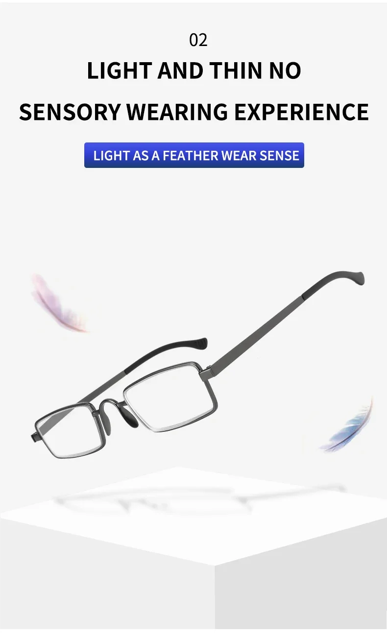 Ultraleichte Anti-Blaulicht-Lesebrille in Stiftform, Klassische Tragbare Anti-Ermüdungs-Lesebrille – Detail 3