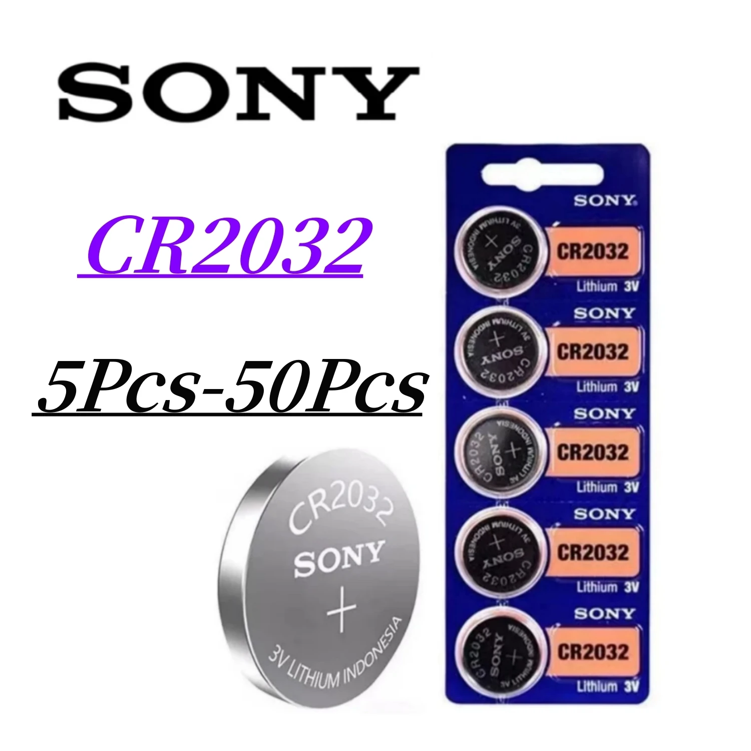 5-50pcs For Sony CR2032 CR2032 Battery cr 2032 For Watch Toys Remote Control Computer Calculator Control