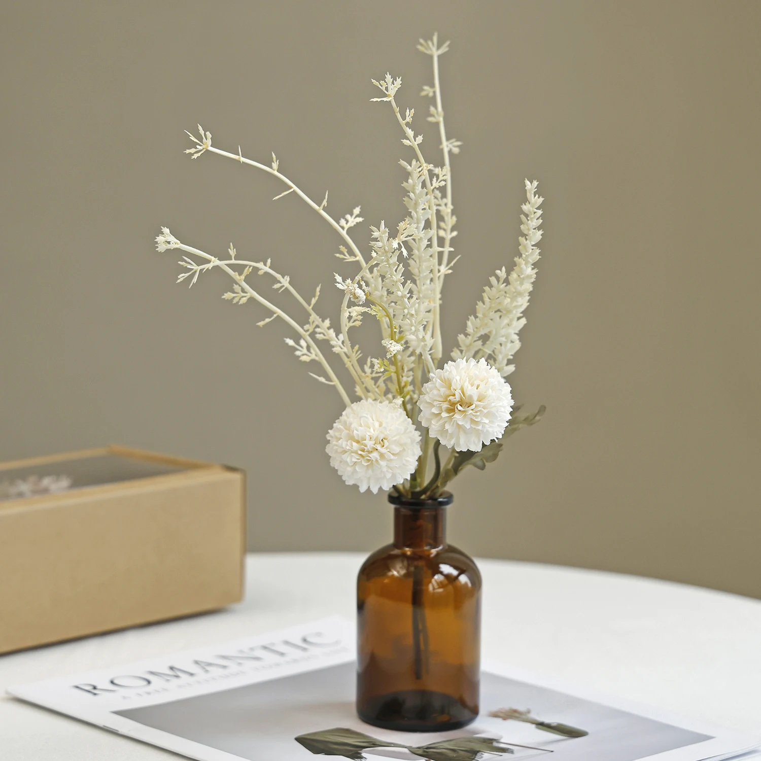 Künstliche Blumen-Kombination Hochwertiger Hochzeitskranz Brautstrauß Dekoration Valentinstag Heim Zimmer Tisch Geschenk Vase Box Requisiten – Detail 2