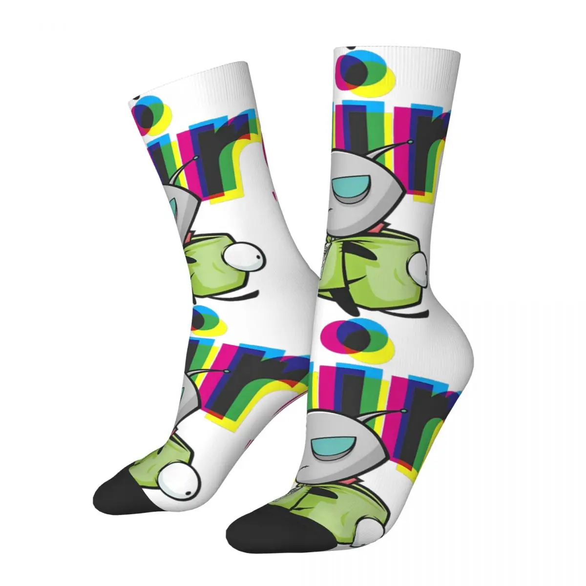 Invader Zim Gir Mask Off Colorful Power Stance Portrait Socks Men Women Socks Novelty Spring Summer Autumn Winter Socks Gift