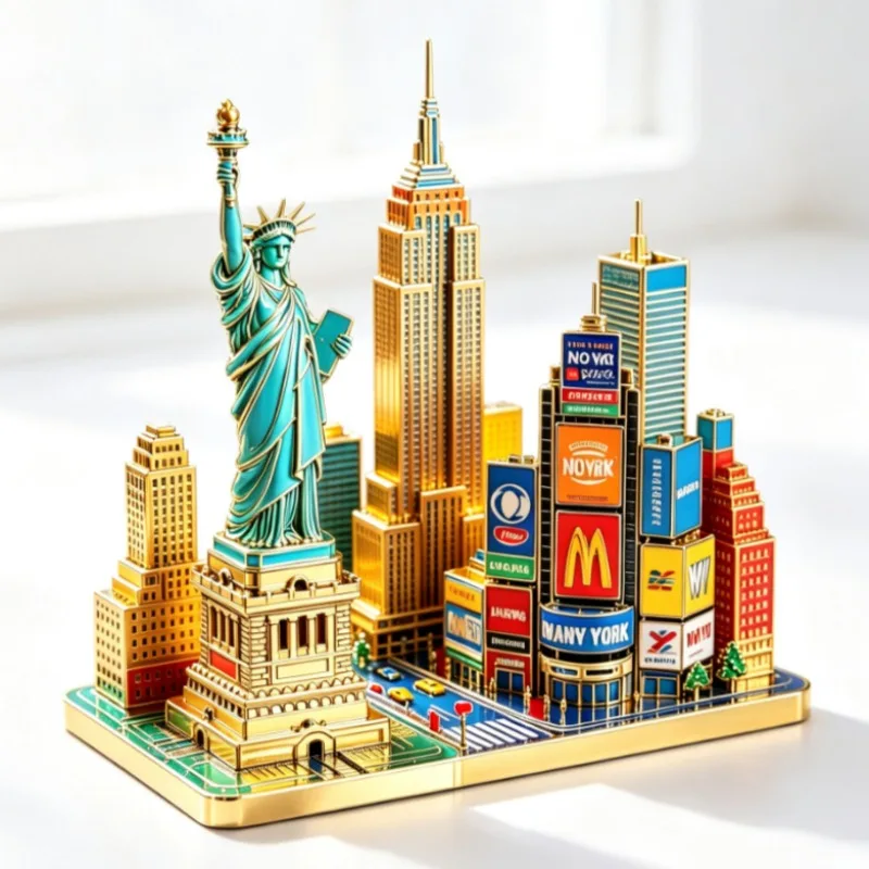 Amerika Reise-Souvenirs New York Metall-Kühlschrankmagnete Vereinigte Staaten Manhattan Freiheitsstatue Kühlschrankaufkleber Hochzeitsgeschenke – Detail 3