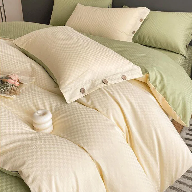 

Luxury 60S Xinjiang Long Staple Cotton Duvet Cover 1Pcs Satin Jacquard Skin-Friendly Quilt Cover High Quality Solid Soft Bedding