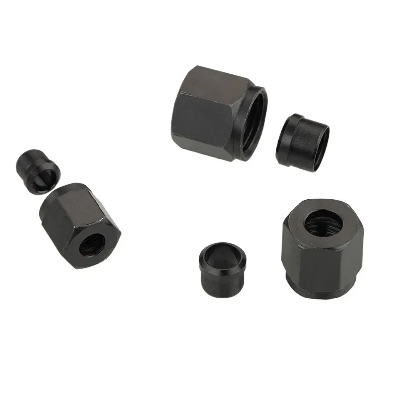 

Fit 4 6 8 10 12 14 16 18 20 22 25 28 mm Tube Nut Ferrule Carbon Steel For Compression Union Fitting