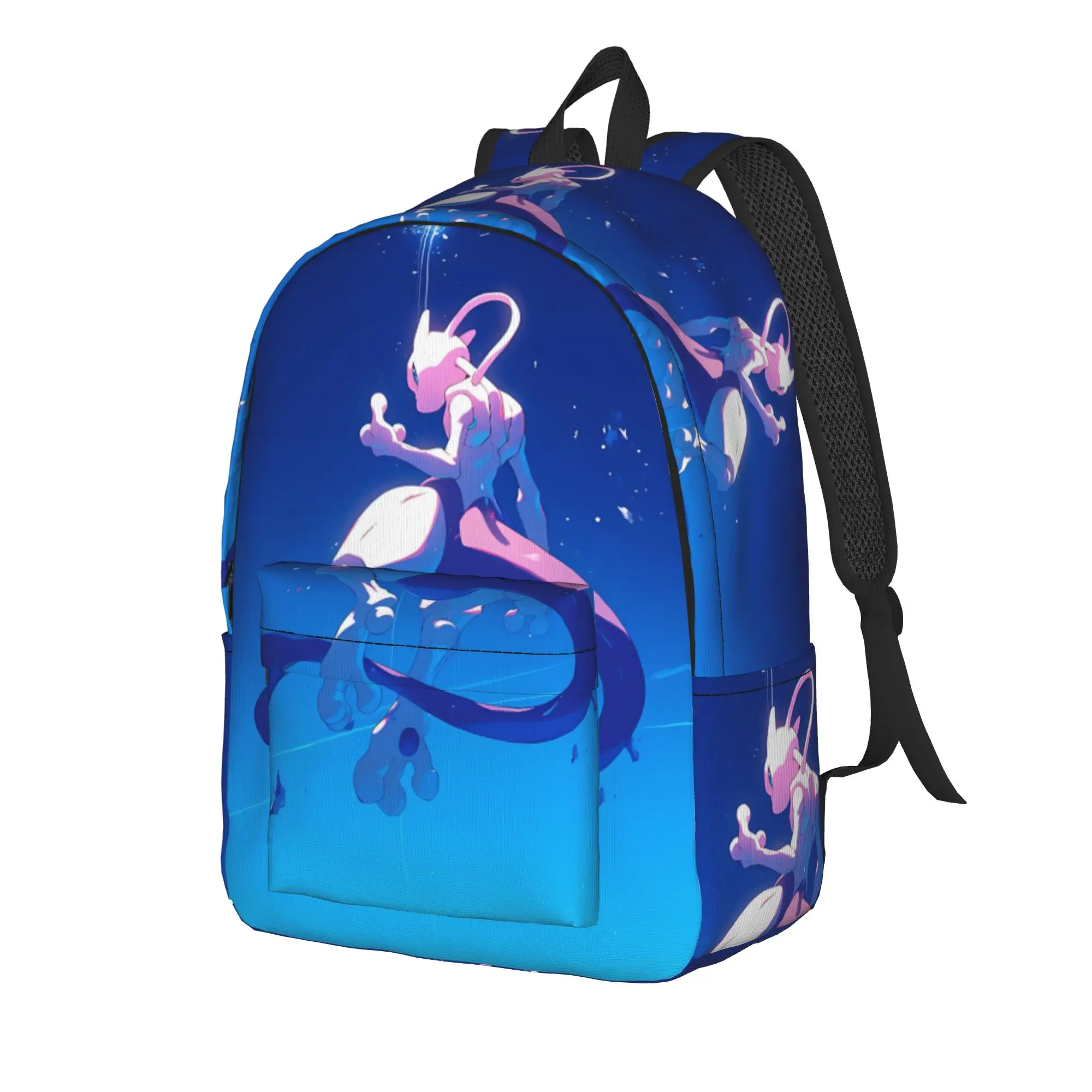 Fashion Pokemon Theme Backpack Mew Mochilas Portable School Large Capacity Rucksack