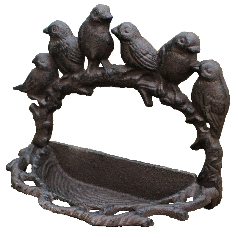 Cast Iron Craft Six Birds Shape Wall Hanging Key Box Storage Box Home Courtyard Wall Decoration Storage Box Wall Decoration