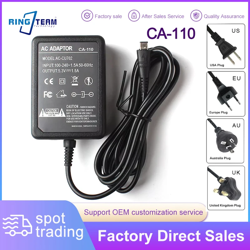CA-110 110K cargador/adaptador de CA para videocámara Canon VIXIA HF R800 R42 R62 M52 MINI LEGRIA HF R56 R48 MINI X