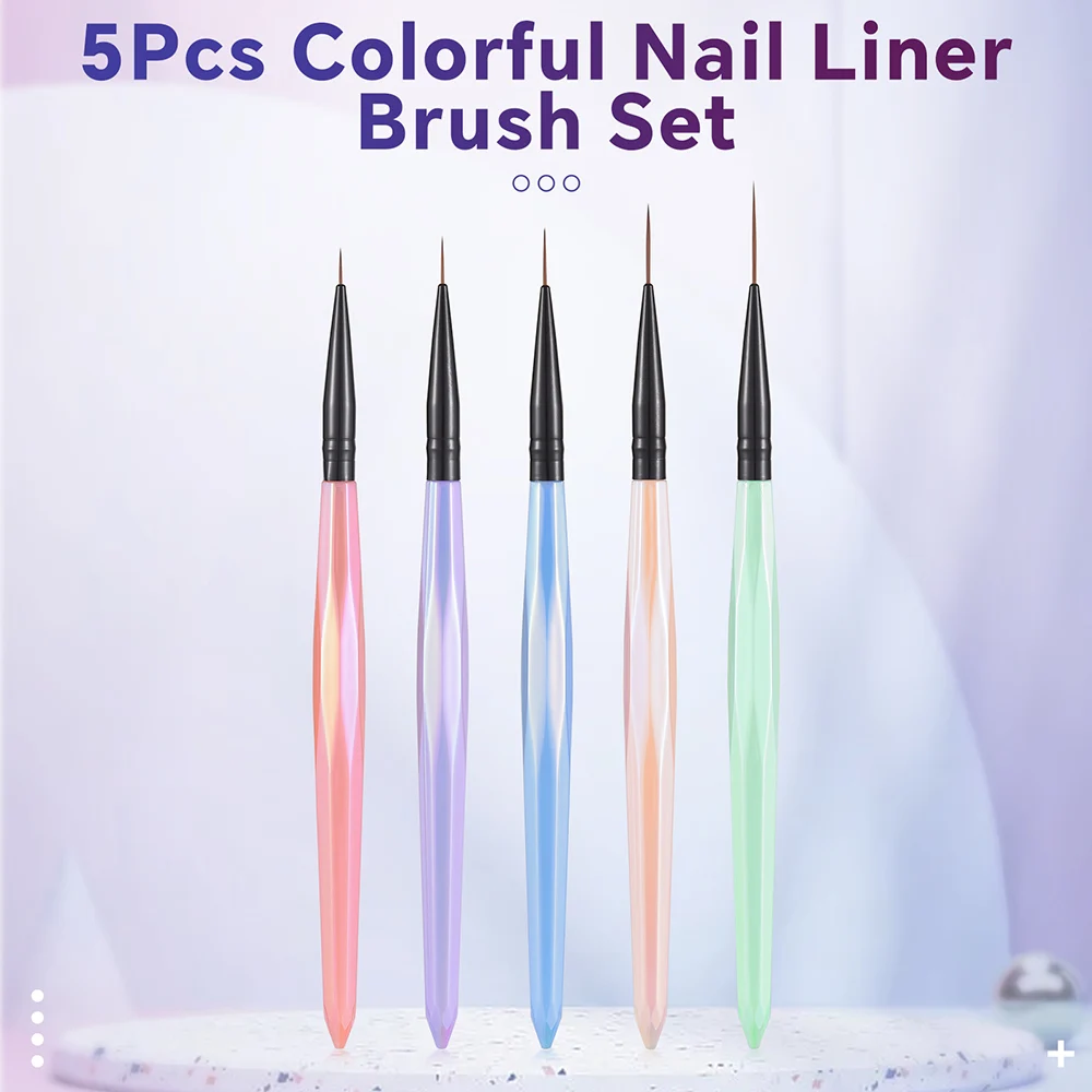 Nail Art Liner Brushes Elongated Lines Striping Drawing Painting 7/9/11/15/20mm Nail Design Pen Professional Manicure Tool