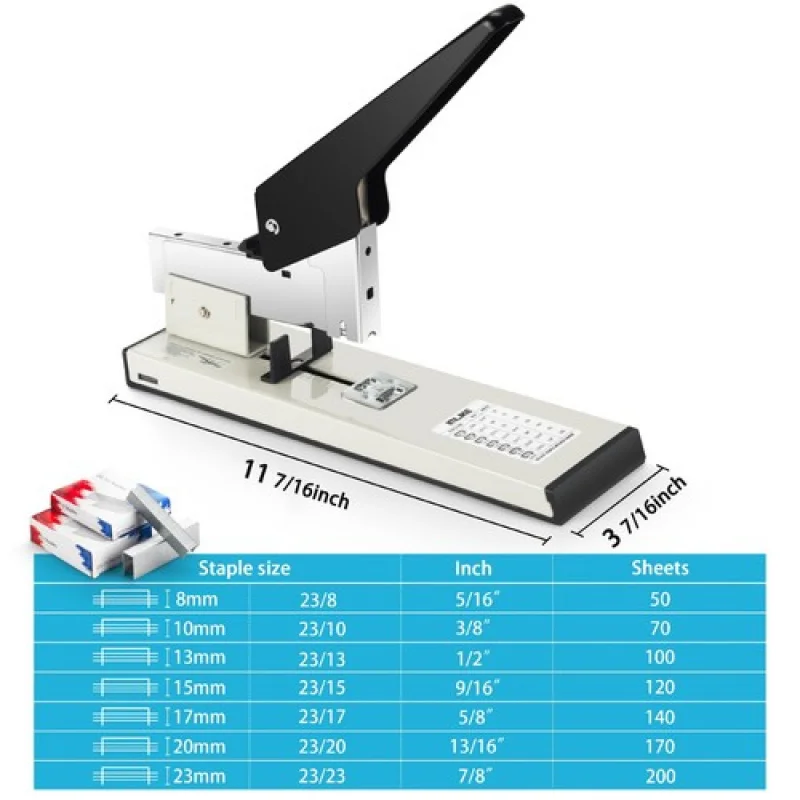 A+ Heavy Duty Stapler with 2000 Staples: 200 Sheets Capacity Manual No Jam Desk ...