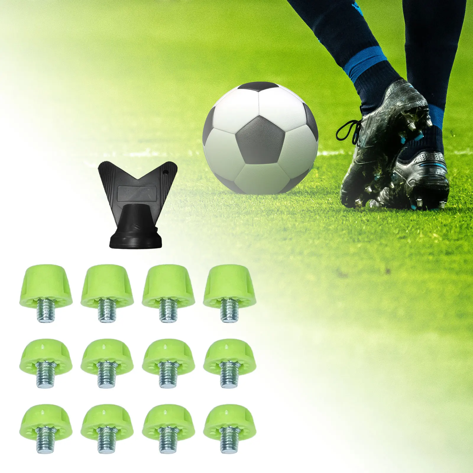 12Pcs Football Shoe Spikes Turf Soccer Boot Cleats Firm Ground Stable M5 Threading Screw 7mm 10mm Anti Slip Replacement Studs