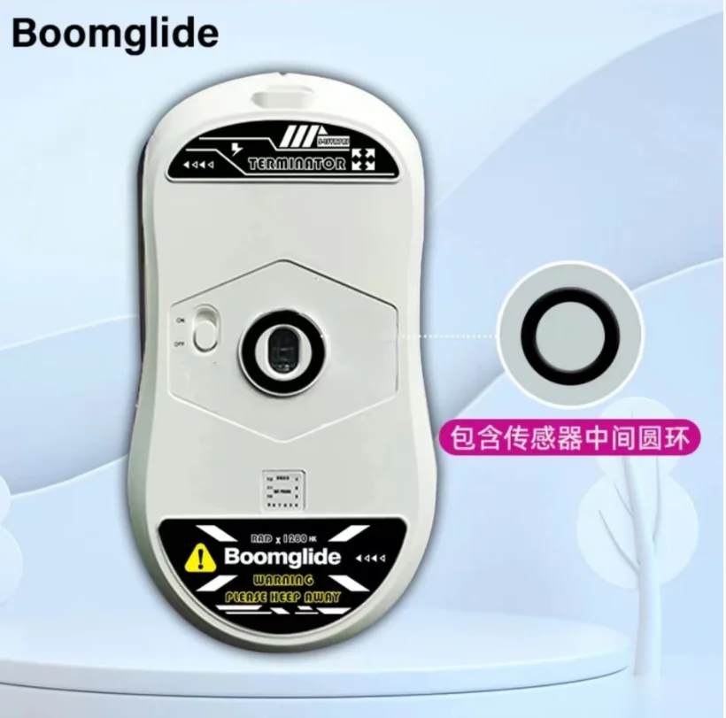 BOOMGLIDE Glass mouse foot compatible with Ajazz AJ199 mouse customized round curved edge mouse glass skates