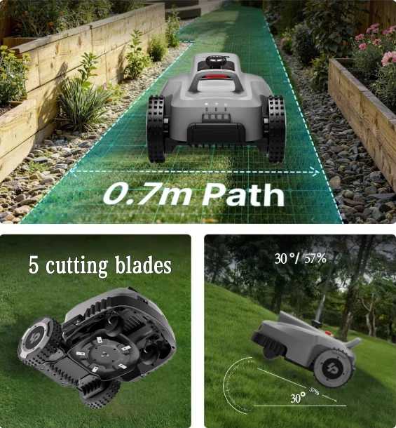 Lopkin L1500 2A Fast Charging Cordless DIY Battery-Powered Lawn Mower RTK 3D Vision IPX6 Waterproof Garden Tool