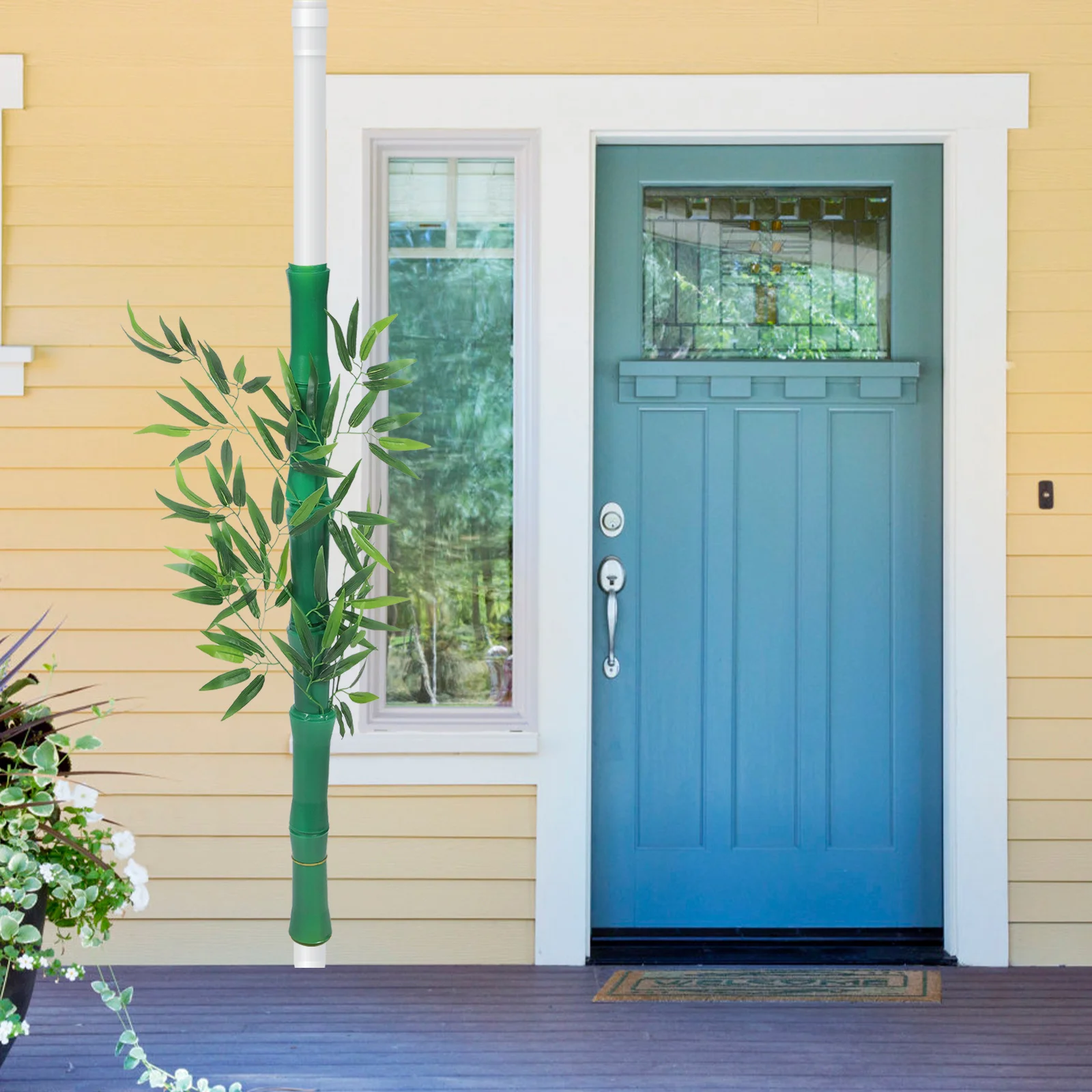 

1Set Simulation Bamboo Decor Artificial Tube for Pipe Cover DIY Outdoor Indoor Sewer Green Plant Prop Craft Sleeve