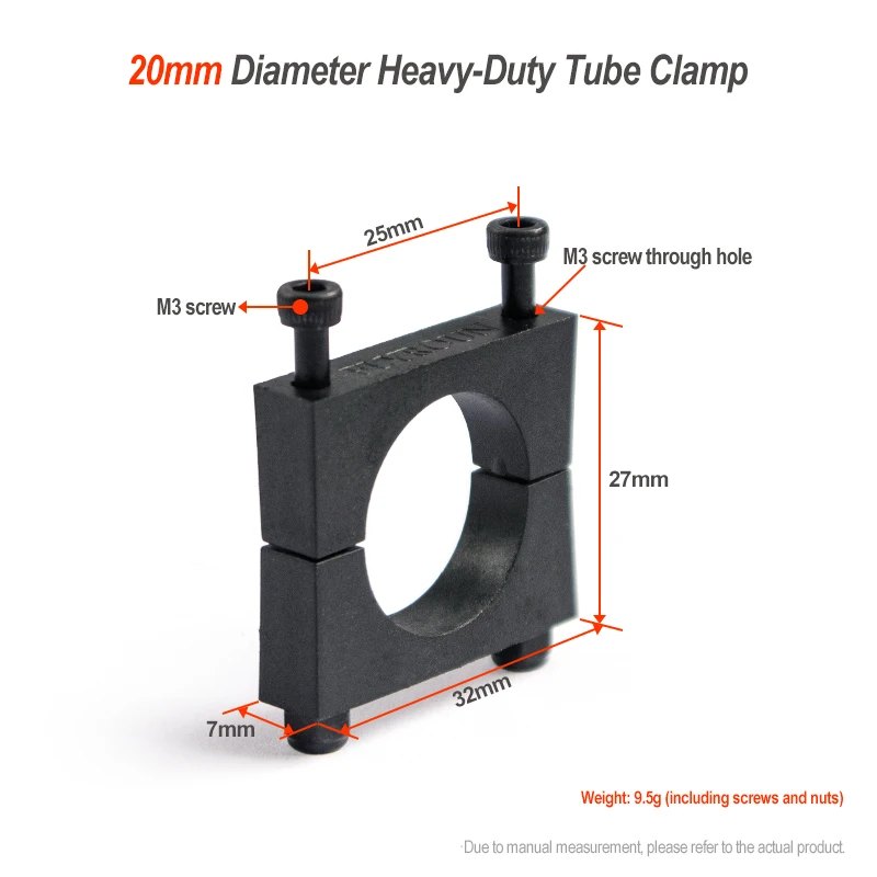 1pcs 16mm  20mm 25mm 30mm 40mm 50mm black Carbon fiber tube clamp  nylon tube clamp Drone motor seat tube clamp
