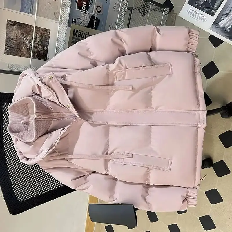 

Женская зимняя куртка с хлопковой подкладкой, новое пуховое пальто, женские парки с капюшоном, толстая теплая одежда для хлеба, верхняя одежда, женский повседневный топ