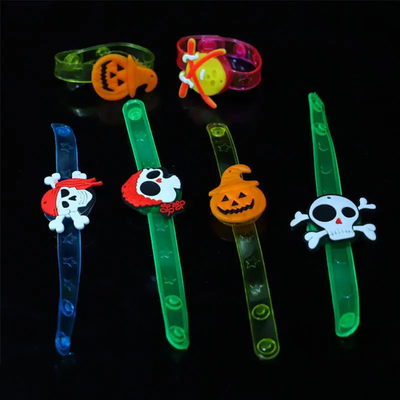 12-120PCS Halloween LED Glow Pumpkin Ring Light Up Wristband Necklace Watch Set Christmas Party Favor Accessories for Rave Night - view 5