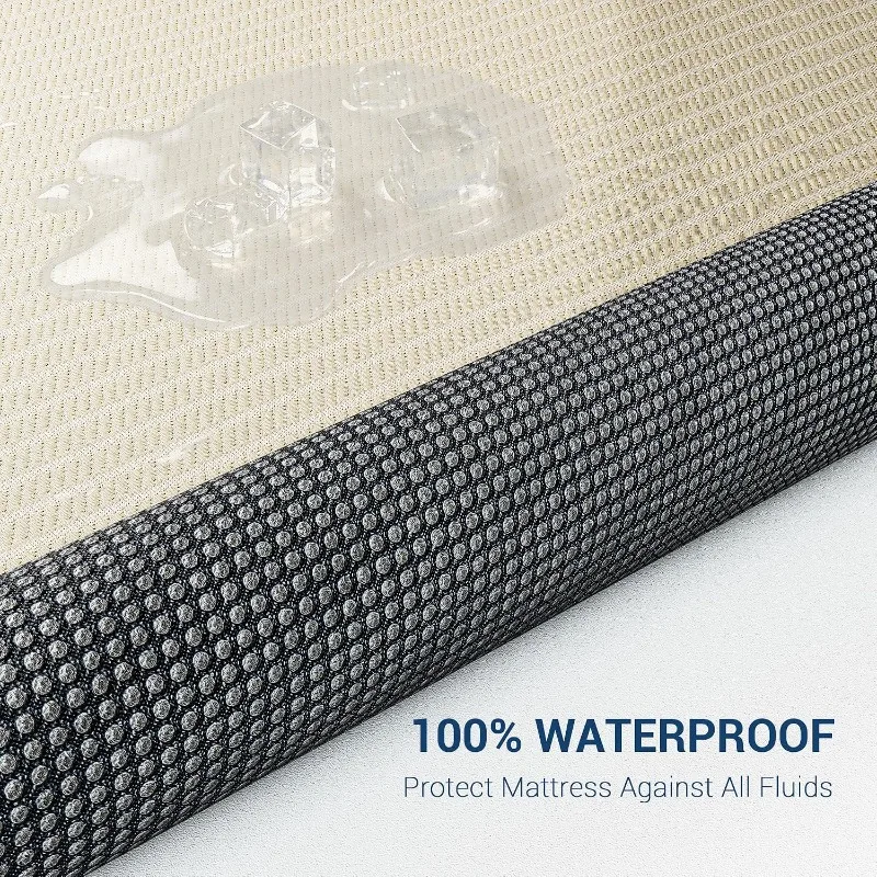 SheRest 500GSM Waterproof Cooling Mattress Protector, Fits 6-18 Inch Deep Pocket, Soft Dirt-Proof Mattress Pad With Silent Technology, Breathable & Machine Washable Bed Cover