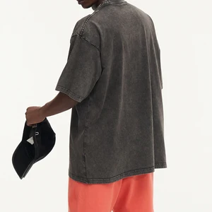 رجالي ونساء كبير جدا مغسول القطن تي شيرت فضفاض O-Neck بلوزة عتيقة كم قصيرة كورية Y2K الصيف أفضل 8 مبيعات للملابس الرجالية القديمة - رقم 1