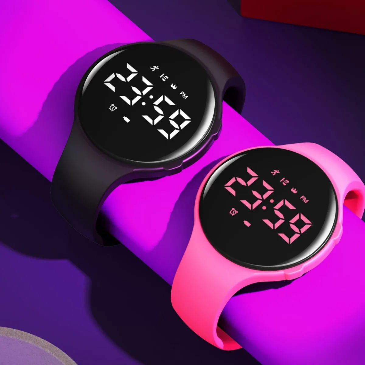 Boys Student Sports Watch, Vibration Silent Alarm, Waterproof Swimming, Pedometer, No APP, Electronic Wristband for Kids Teenage