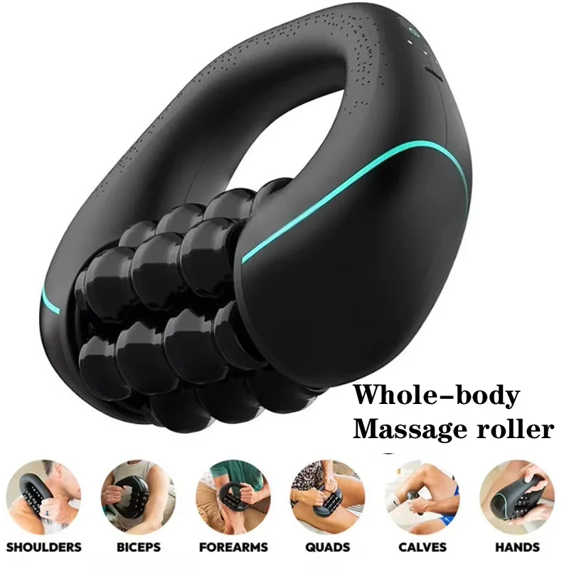 Wireless Rechargeable Rolling Knock Massager for Full Body Deep Tissue Muscle Relief 3 Speed Rotation Powerful Pain Relief