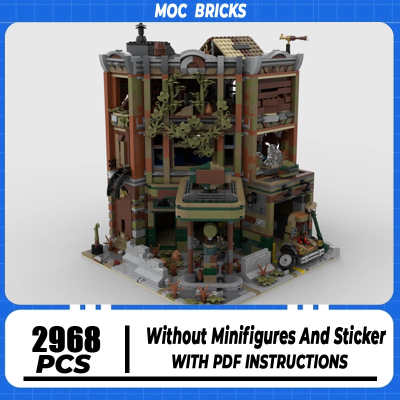 Street View Model Moc Building Blocks Corner Garage Model Technology Brick DIY Assembly Construction Toy Holiday Gifts