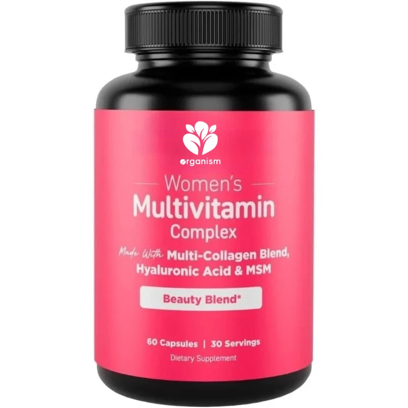 

Женский мультивитаминный комплекс, содержащий смесь различных коллагеновых белков, гиалуроновой кислоты и МСМ в 60 капсулах.