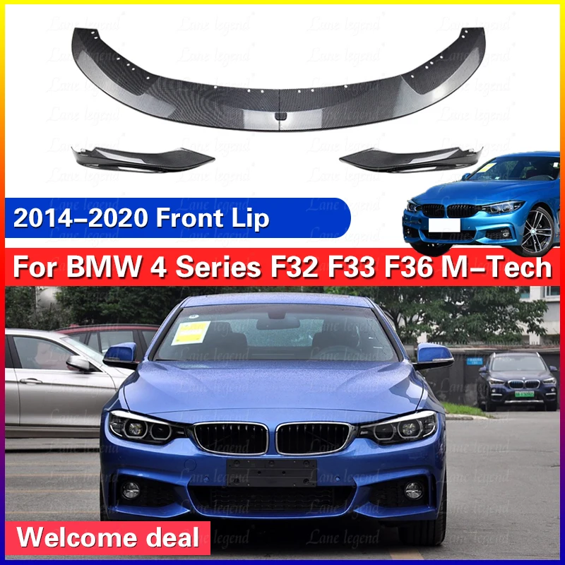 For BMW 4 Series F32 F33 F36 M-Tech 2014-2020 MP Style Car Front Lip Splitter Diffuser Kit Spoiler Bumper Guard Protector