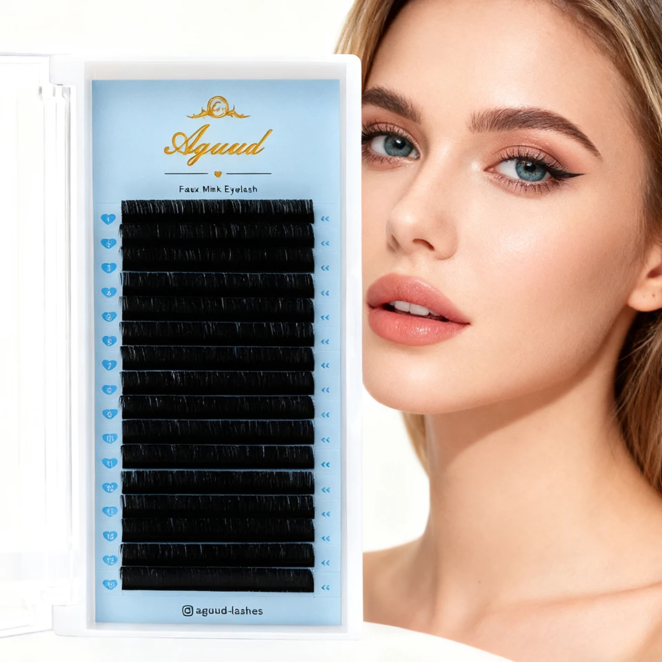 

AGUUD 0.03 0.05 0.07 Russian Volume Eyelashes Extension Individual Handmade Lashes Fans Silk False Mink Eyelash Makeup Cilia