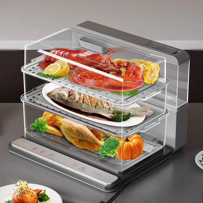 

Folding quick steamer, household, small multi-function large-capacity three-layer, good things sharing