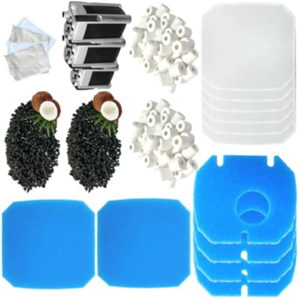 14 Pack Aquarium Filter Kit Replacement Parts For JBL For Combibloc II For Cristalprofi E402 E702 E902 With Charcoal Sponge Foam