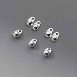 5pcs 925 Sterling Silver 3.5mm Closure Crimp Beads Bracelets Necklace Connector Buckle Clamp Silver End Beads DIY Jewelry Crafts