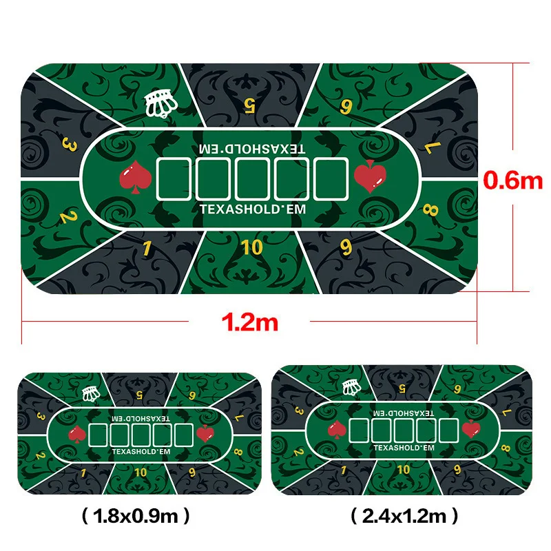 

Texas Hold'em Entertainment Tabletop Cloth,180*90cm, Multiple Styles, Non Slip Rubber Chip Tabletop Mat