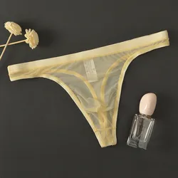 Herren Unterwäsche Sexy Transparente Gaze Männer Bikini G-string Tanga Solide Suspensorium Unterhose Männlichen Ultra-dünne T-zurück Tangas höschen