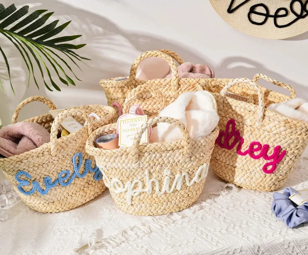 Custom Easter Hand-made Egg Hunting Party Storage Basket Cute Balls Decoration Adorable Tote Bag Personalized Names For Children