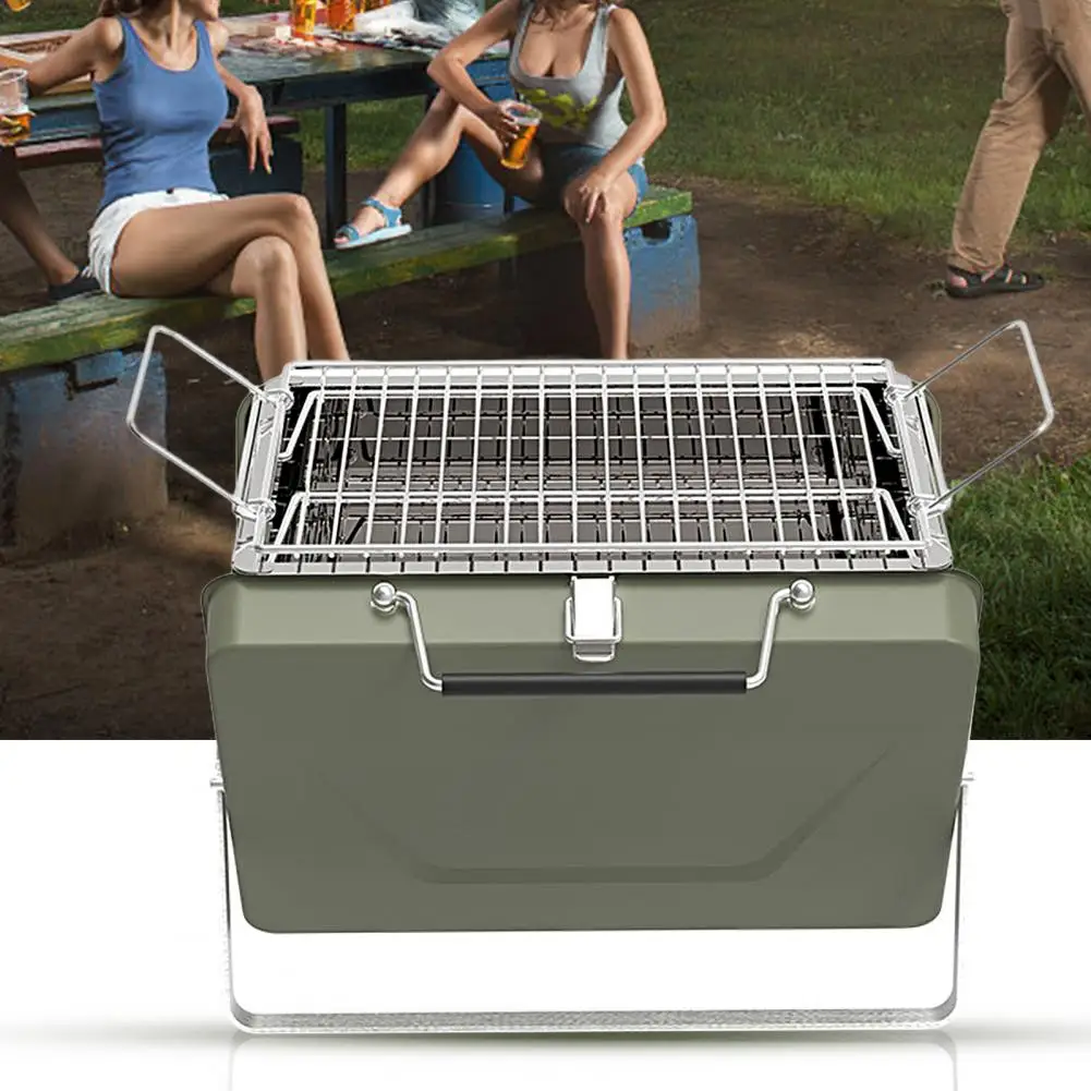 Premium High Temperature Resistance Sturdy Outdoor Folding Camping BBQ Charcoal Stove Camping Cooking Supplies