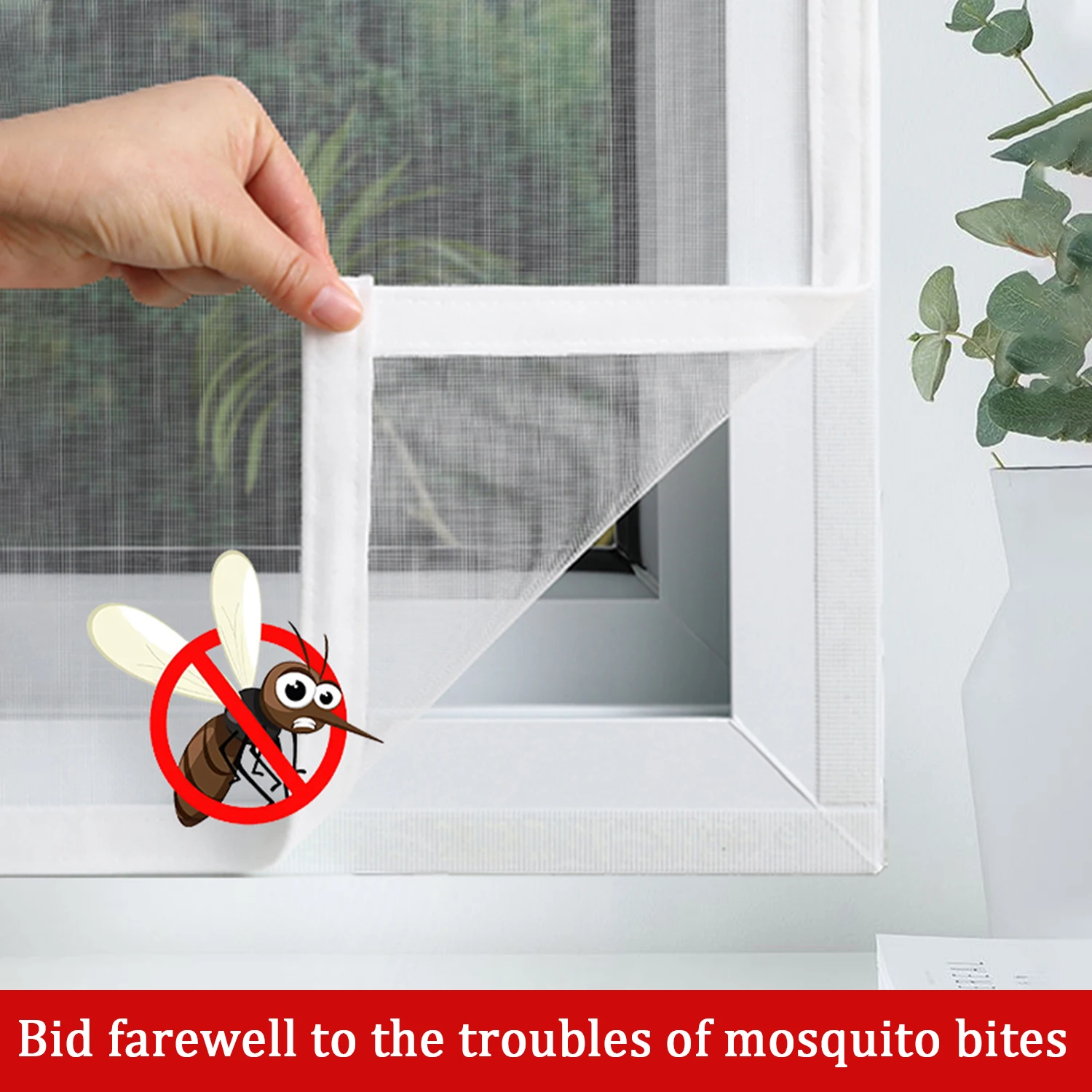 DIY household mosquito screen, attachable window screen, no-drill, densified, balcony and bedroom insect proof, easy to install