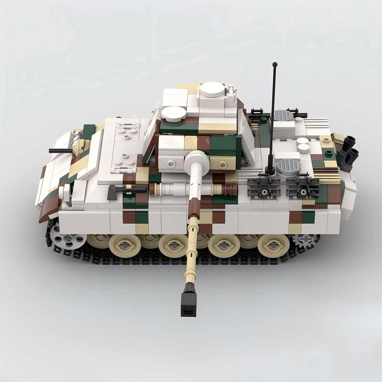 MOC Militär-Kriegsserie Angriffspanzer Baustein-Set Schwarzer Panther Panzermodell Kinder-Bausatz Spielzeug Erwachsenen-Jungen Geburtstagsgeschenke – Detail 10