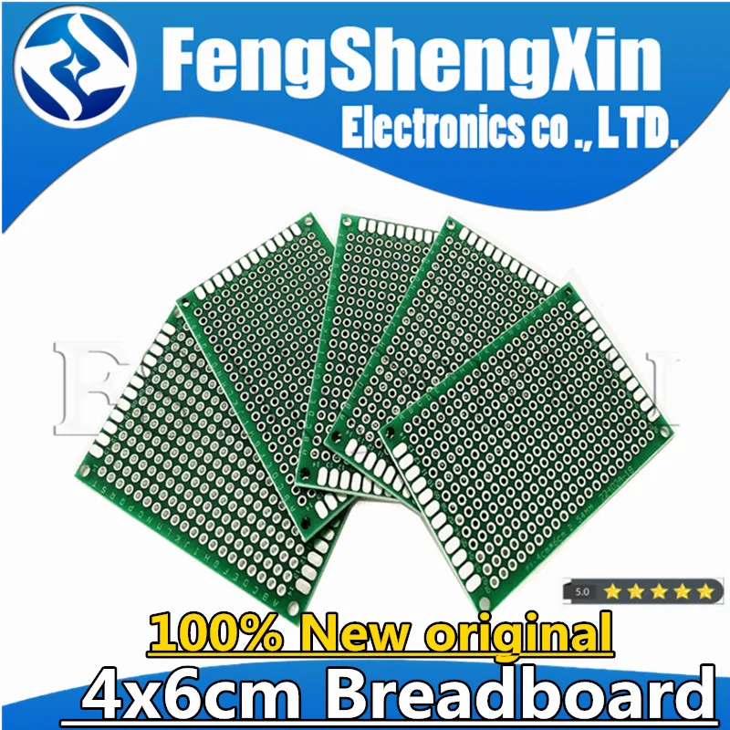 5pcs 4x6cm Signal sided Breadboard Plate Wholesale 4*6CM Double-Side Copper Prototype PCB Universal Printed Circuit Board