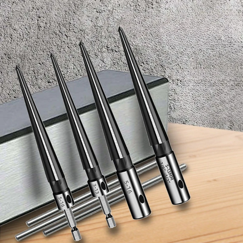 Holzbearbeitungs-Kegelreibahle 3-13mm 5-16mm Sechskant-Rundreibahle Handmetallreibahle Handreibahle für Holz Metall Kunststoff Bohrwerkzeuge – Detail 1