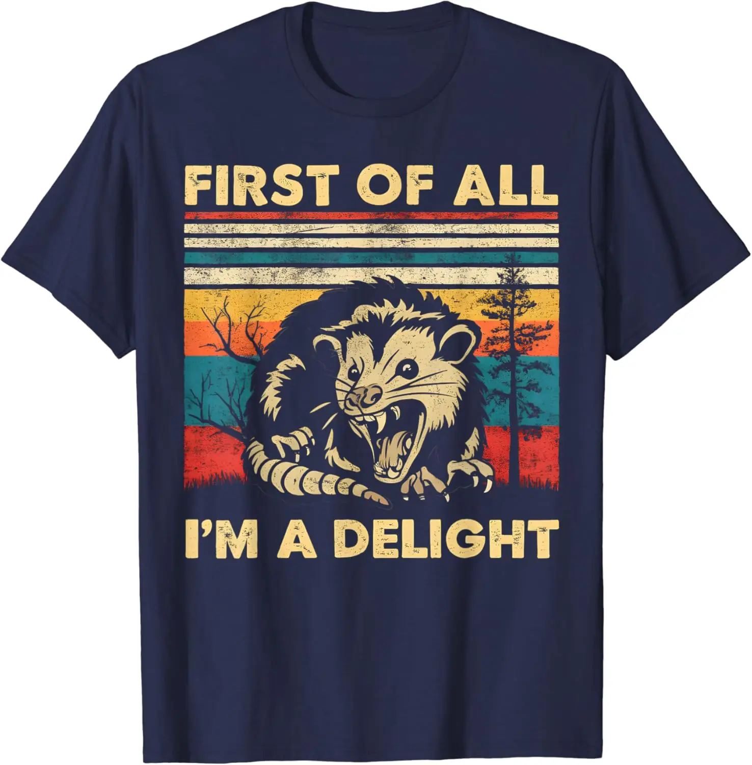 First Of All I'm A Delight Sarcastic Angry Opossum Possum Women's T-shirts Fashion Y2k Tops Tshirt Haikyuu Graphic Tees 80801