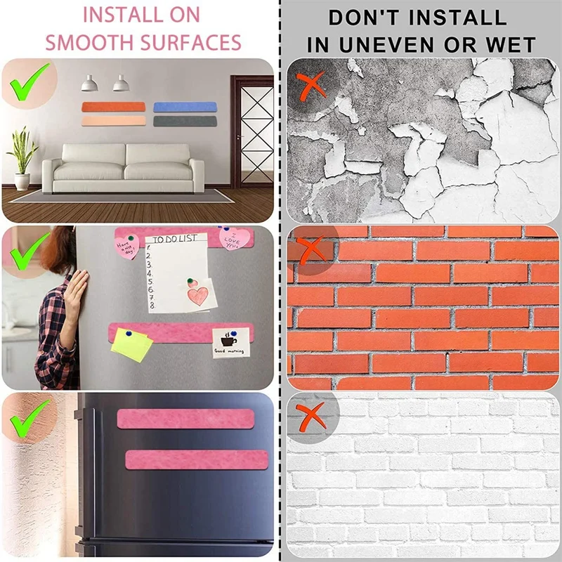 7 kolorów filcowe paski tablica ogłoszeń 7 szt. Samoprzylepny biuletyn listwa pasek bezramkowy pasek z filcem ściennym