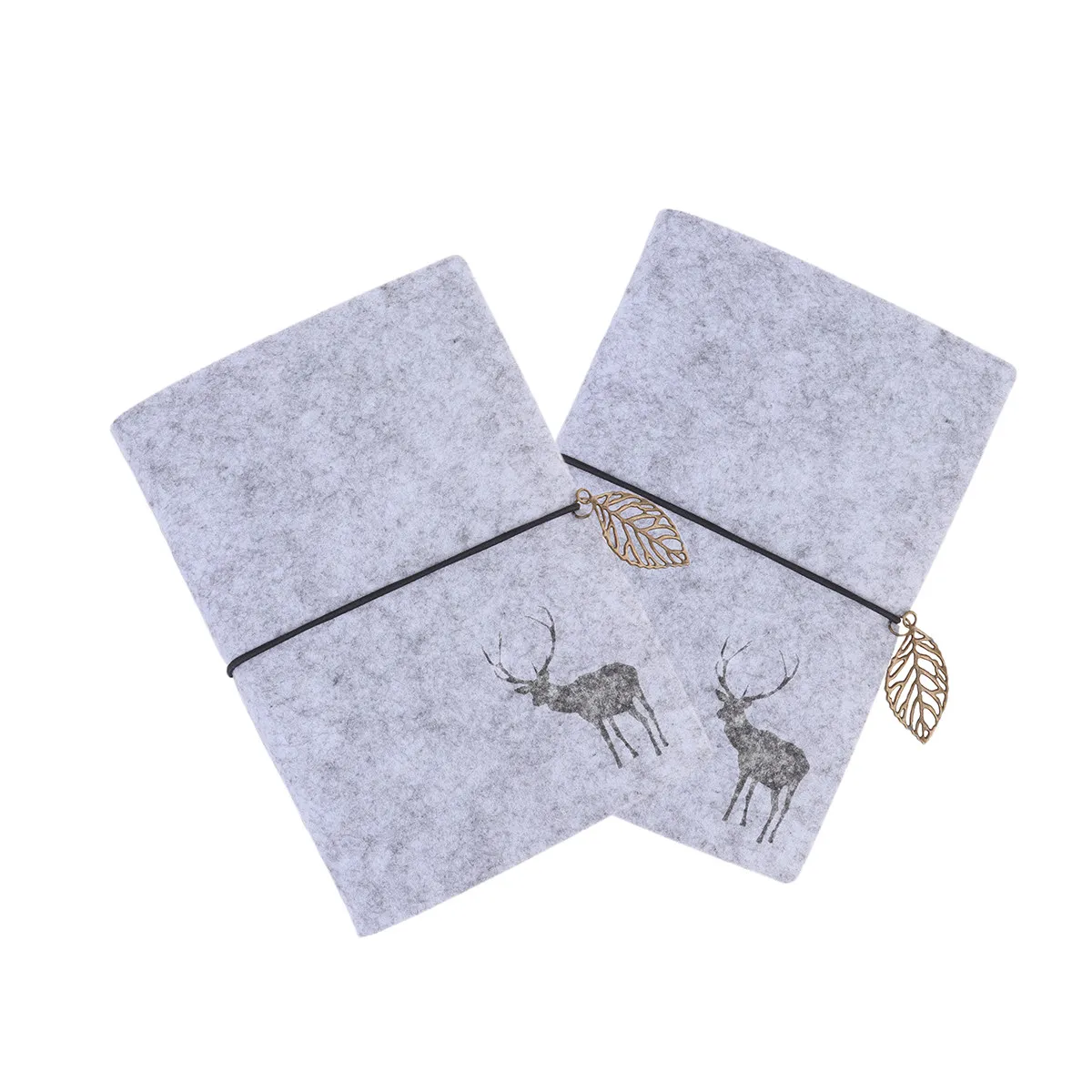 A6 Felt Cover Notebook Light Grey Writing Journal Memo Notepad Travel Planner Diary Sketchbook